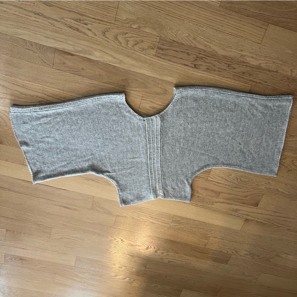 Miilla Rabbit Fur Nylon Blend Sweater Poncho Cape Batwing Sleeves Gray Medium - Picture 4 of 12